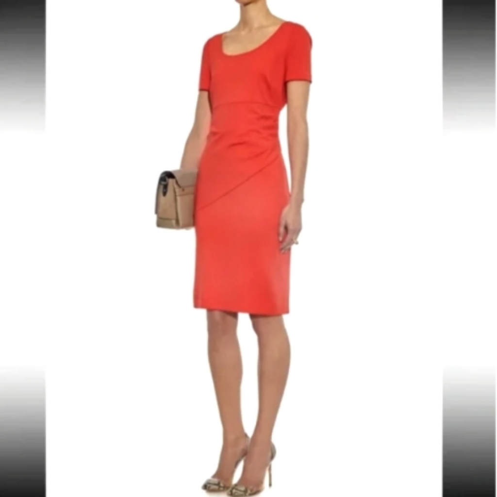 Dvf Diane Von Furstenberg Bevina Jersey Sheath Fitted Dress Coral Orange
